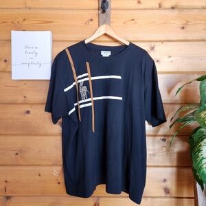 Clodia Dee New York Vintage Black Tshirt Zebra Embellished Bling Pads Plus Sz 3X